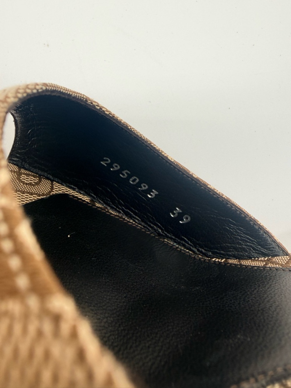 Gucci Brown Monogram Open-Toe Mule Heels - Picture 5 of 6